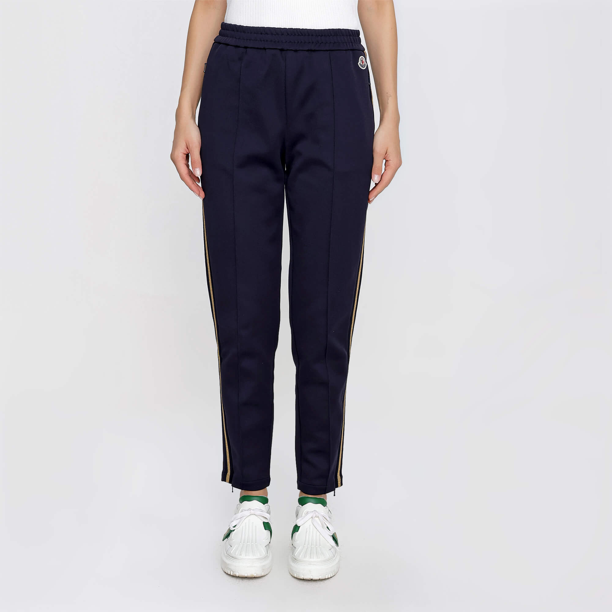 Moncler - Navy Polyester Striped Sweatpants